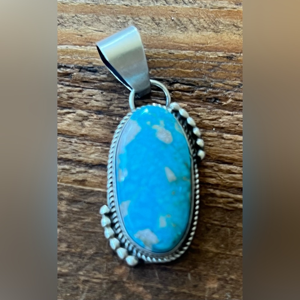 Stunning Susan Cooke Turquoise & Sterling Pendant